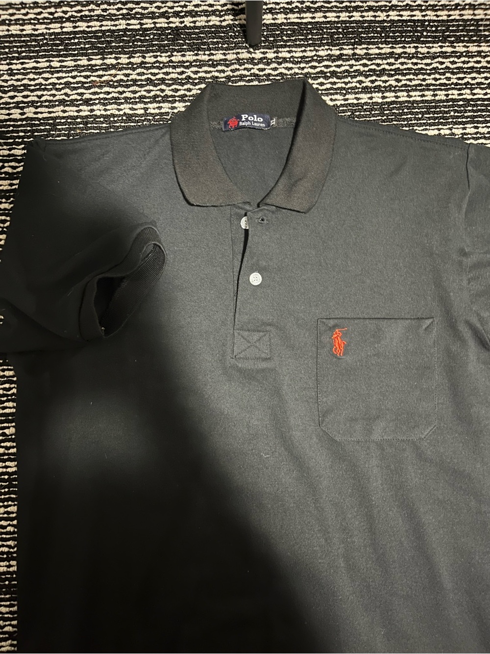 Polo by Ralph Lauren Black Polo with Red Pony Embroidery